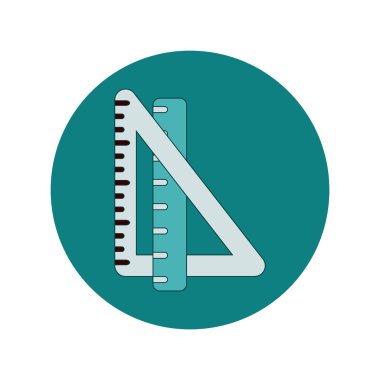 Geri okul ve eğitim vektör düz tasarımı üçgen cetvel