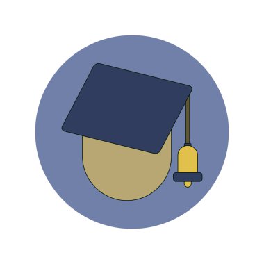 Geri okul ve eğitim vektör düz tasarım mezuniyet kap