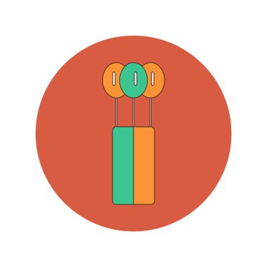 Vektör çizim düz stil bayrak balonlar ve Ukrayna, Ukrayna Bağımsızlık günü