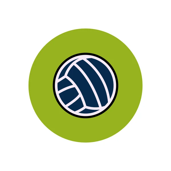 Icono elegante en el voleibol círculo de color — Vector de stock