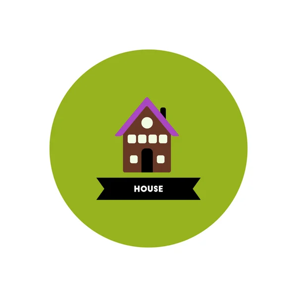 Icône élégante dans la maison de bâtiment de cercle de couleur — Image vectorielle