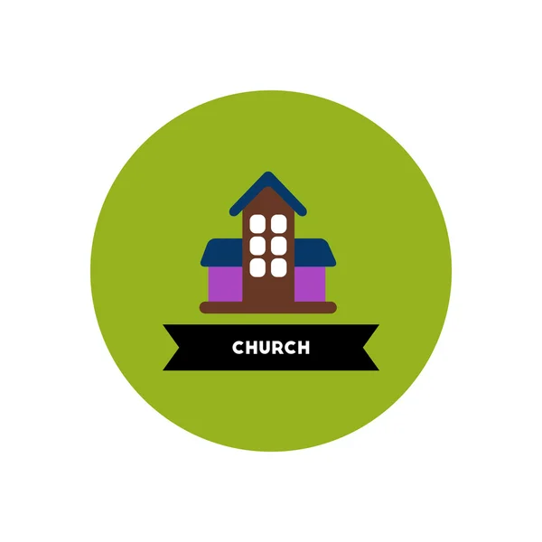 Stilvolle Ikone im Farbkreis baut Kirche — Stockvektor