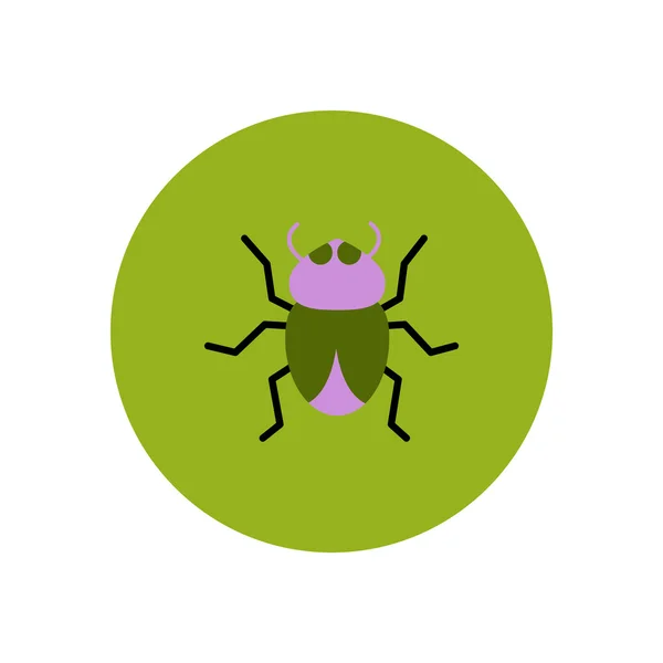 Stílusos ikon-ban színes kör bogár rovar — Stock Vector