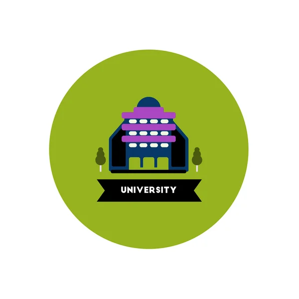 Стильна ікона в кольоровому колі будівельному університеті — стоковий вектор