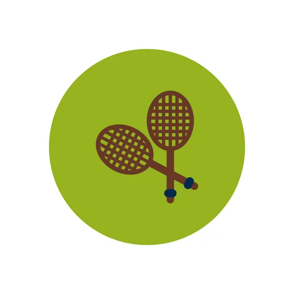 Icône élégante en couleur cercle tennis fusée — Image vectorielle