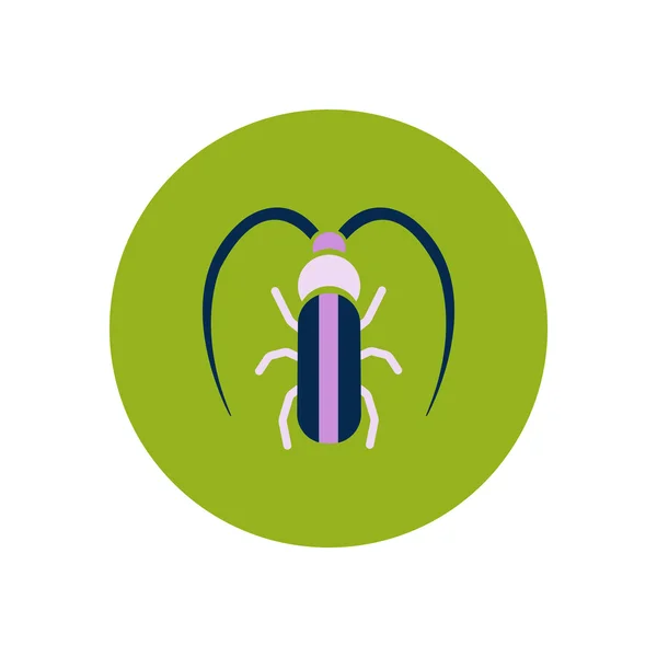 Elegante icona in cerchio di colore scarabeo barbo — Vettoriale Stock