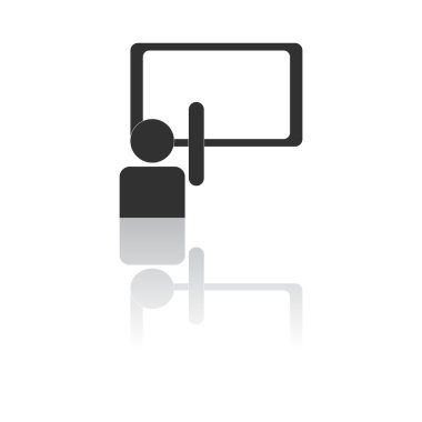 Geri okul ve eğitim vektör düz simgesinde için siyah ve beyaz tarzı öğrenci gemide yazma