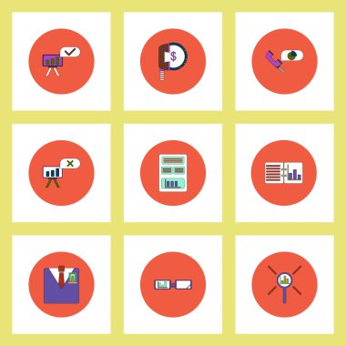 Simgeler düz stil iş istatistikleri koleksiyonu