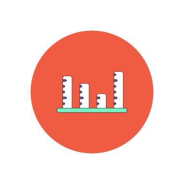 Sütun grafiği düz tasarım vektör çizim