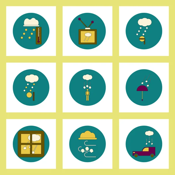 Collection of icons in flat style Weather and climate