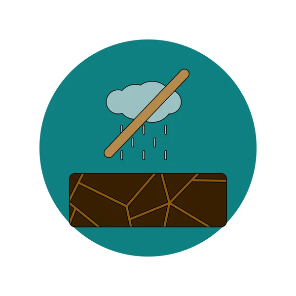Vector illustration in flat design of cracked earth and no rain — Stock Vector