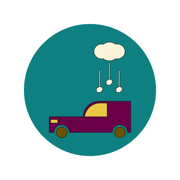 Ilustración vectorial en diseño plano de granizo que cae sobre el coche — Archivo Imágenes Vectoriales