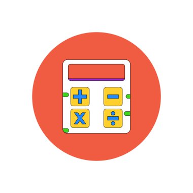 Hesap makinesi düz tasarım vektör çizim