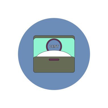 Para birimi cinsinden yatak düz tasarım vektör çizim