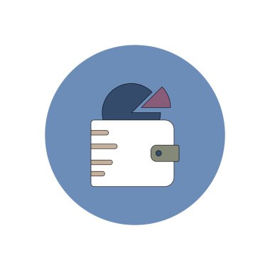 İş pasta grafiği cüzdan düz tasarım vektör çizim