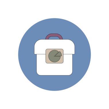 İş pasta grafiği ve çanta düz tasarım vektör çizim