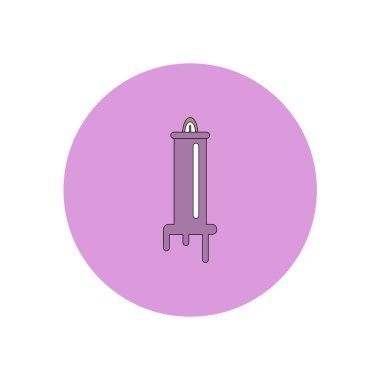 Vektör çizim düz tasarım Cadılar Bayramı simgesi şırınga ve kan