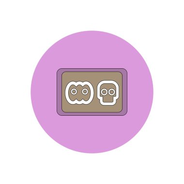 Vektör çizim düz tasarım Cadılar Bayramı simgesi tanımlama bilgisi içinde