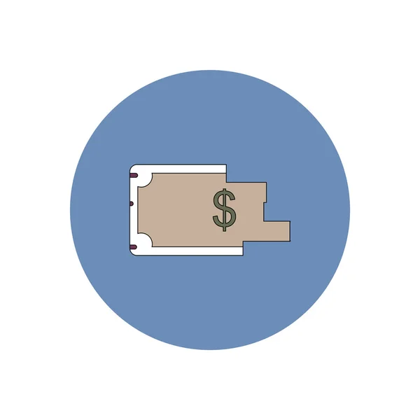 Yırtık dolarlık banknot düz tasarım vektör çizim — Stok Vektör