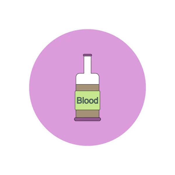 Vector illustration in flat design Halloween icon bottle with blood — Stock Vector