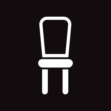 siyah ve beyaz stil sandalyede düz simgesi
