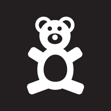 siyah ve beyaz tarzı oyuncak ayı içinde düz simgesi