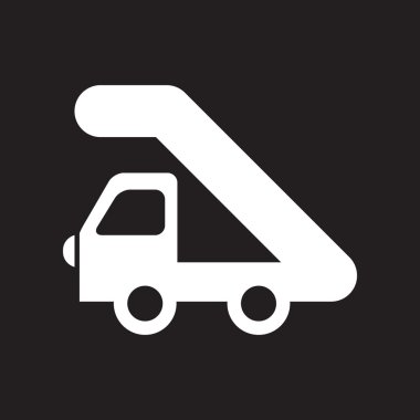 siyah ve beyaz stil uçak merdiven düz simgesi