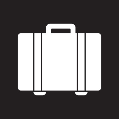 siyah ve beyaz tarzı düz simgesi seyahat bavul