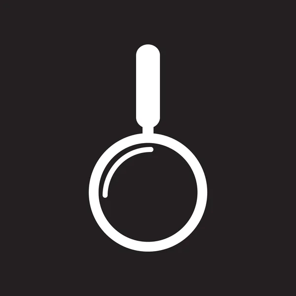Icône plate en loupe noire et blanche — Image vectorielle