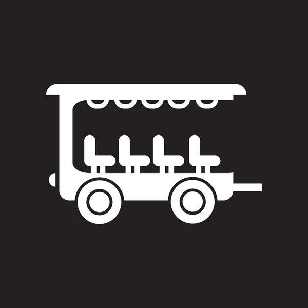 Flat ikonen i svart och vit stil trailer bil — Stock vektor