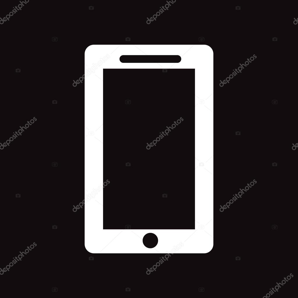 Flat Icon In Black And White Style Mobile Phone Stock Vector C Pashutanast9