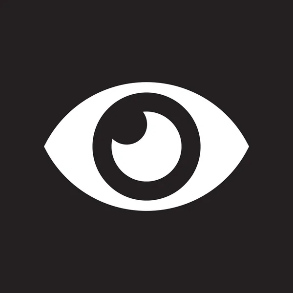 Icono plano en blanco y negro ojo humano de estilo — Archivo Imágenes Vectoriales