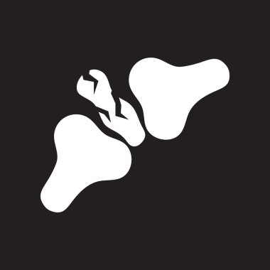 düz kutsal kişilerin resmi içinde siyah ve beyaz stil kemik kırığı