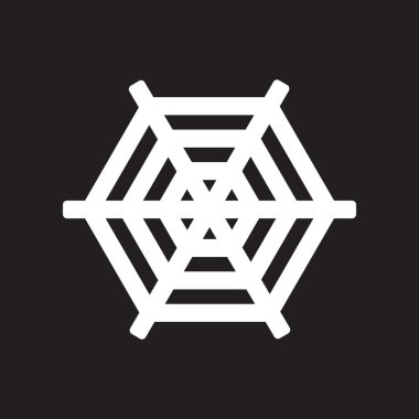 siyah ve beyaz stil örümcek ağı içinde düz simgesi