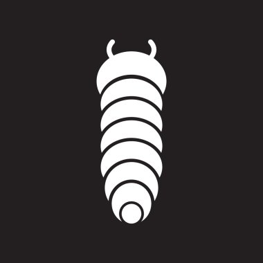 siyah ve beyaz stil böcek caterpillar düz simgesi