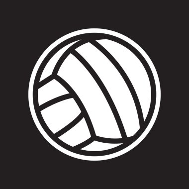 düz kutsal kişilerin resmi içinde siyah ve beyaz stil voleybol topu