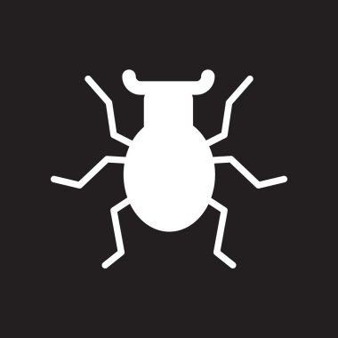 siyah ve beyaz stil böceği böcek düz simgesi