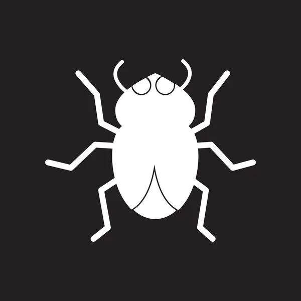 Flat icon in black and white style beetle insect — Stock Vector