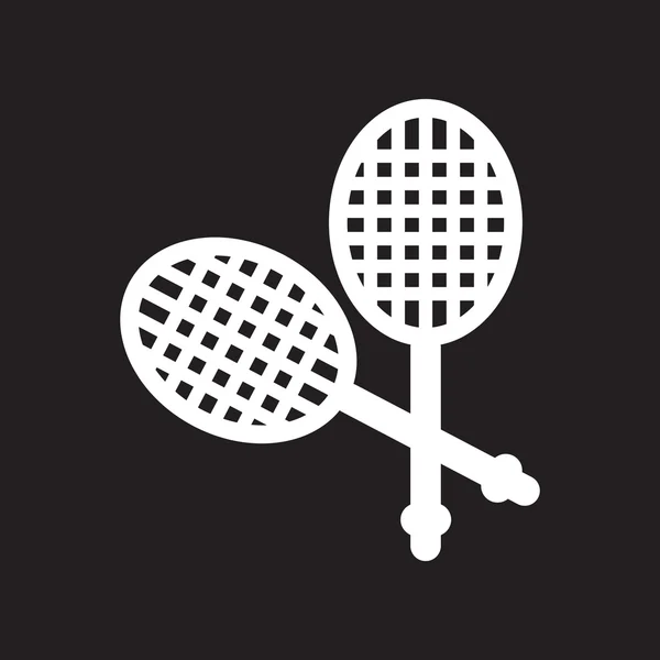 Επίπεδη εικόνα σε ασπρόμαυρη στυλ τένις πυραύλων — Διανυσματικό Αρχείο
