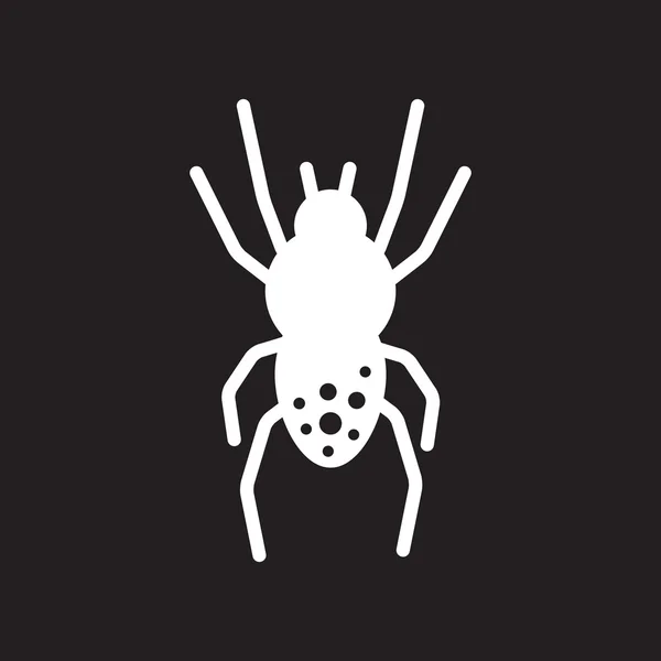 Platte pictogram in zwart-wit stijl spin insect — Stockvector