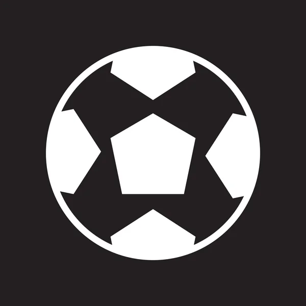 Icono plano en bola de fútbol de estilo blanco y negro — Vector de stock
