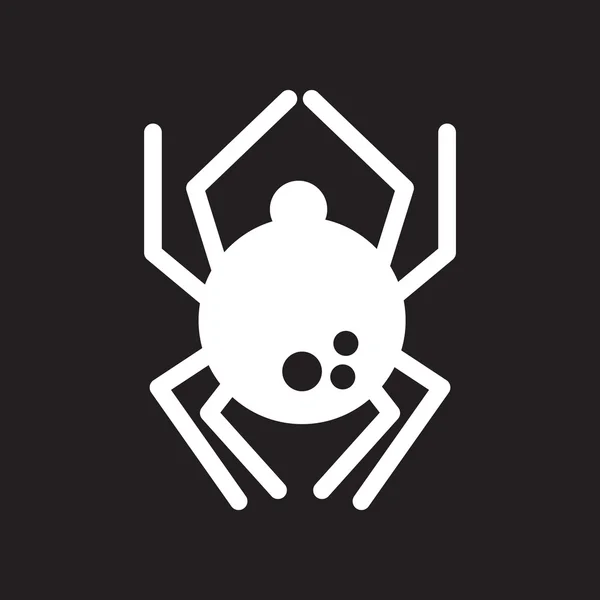 黒と白のスタイル クモ昆虫フラット アイコン — ストックベクタ