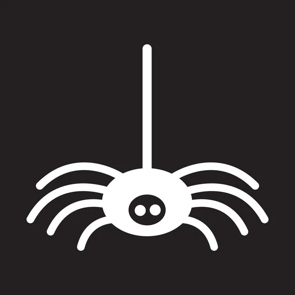 Siyah ve beyaz stil örümcek böcek düz simgesi — Stok Vektör