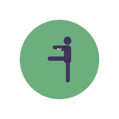 Düz tasarım Cadılar Bayramı simgesi zombi siluet vektör çizim