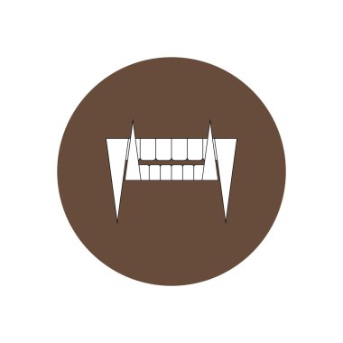 Vektör çizim düz tasarım Cadılar Bayramı simgesi vampir çene