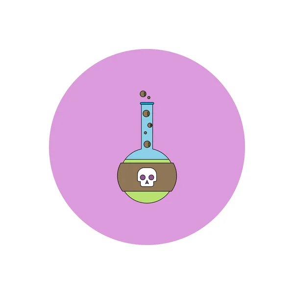Vector illustration in flat design Halloween icon test tube with potion — Stock Vector