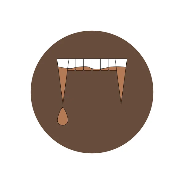 Vektorové ilustrace v plochý design Halloween ikonu krvavý upíří zuby — Stockový vektor