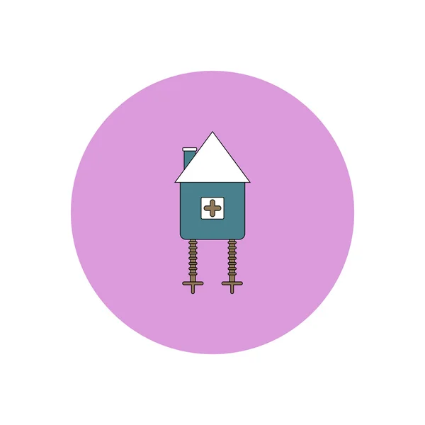 Vector illustration in flat design Halloween icon fairy hut toy — Stock Illustration Vector illustration in flat design Halloween icon fairy hut toy Vector Graphics