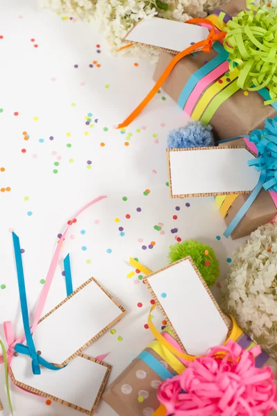 Preparation for the holiday. Gifts wrapped in colorful packaging