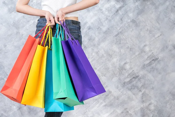 Business, beautiful woman with shopping bags, sale and business concept